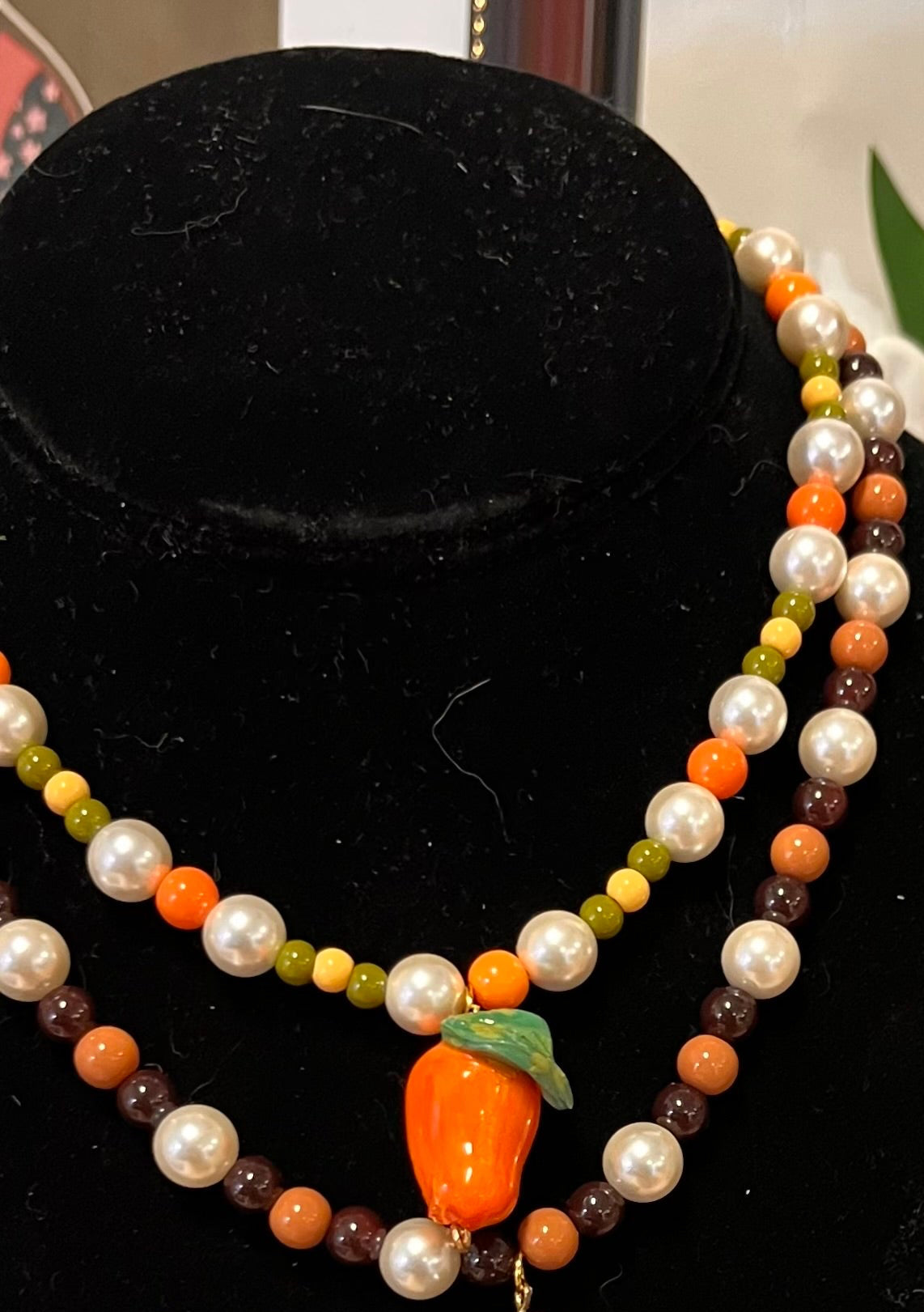 Mango Charm Pearl Necklace