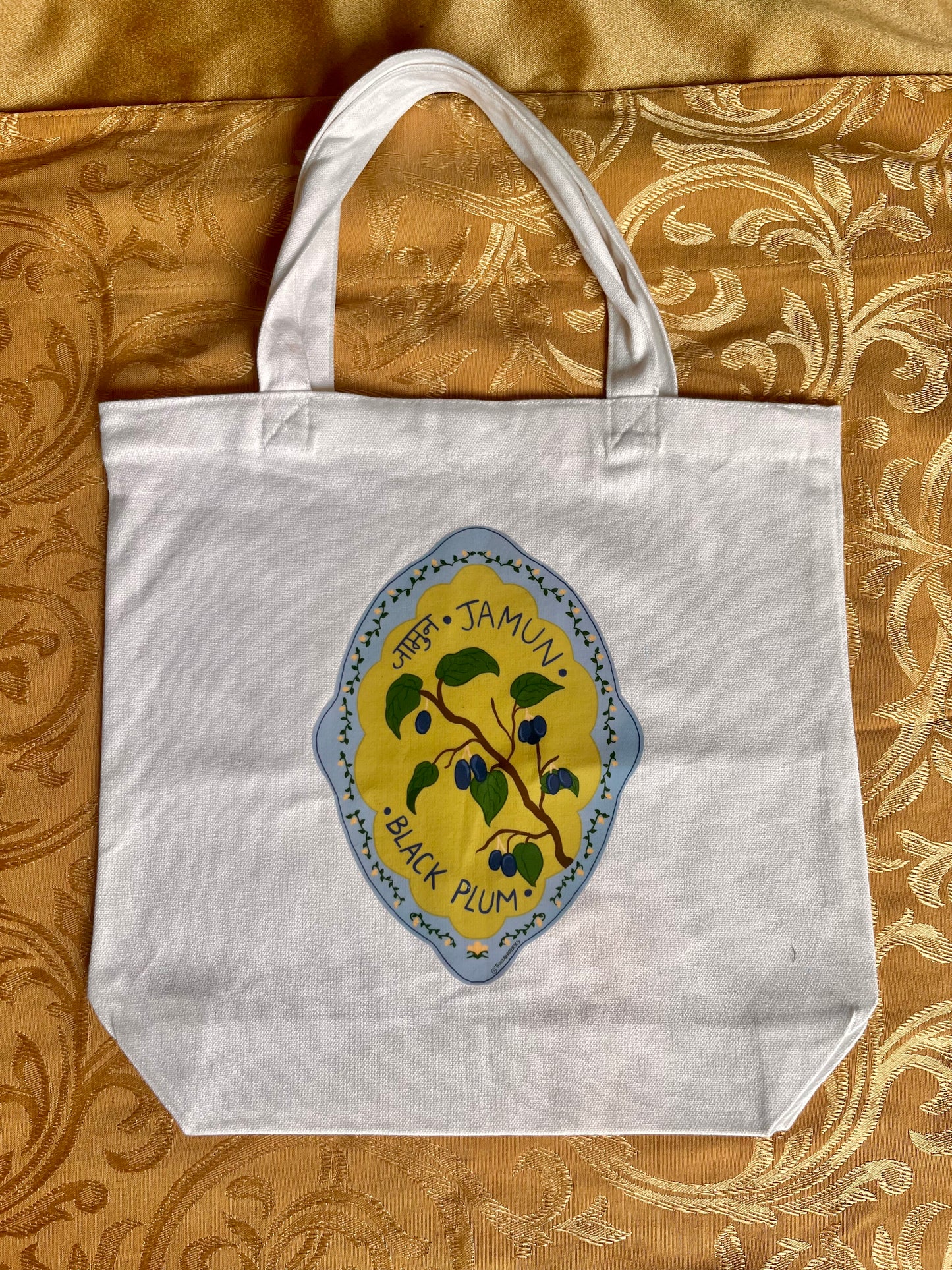 Small Black Plum Totebag
