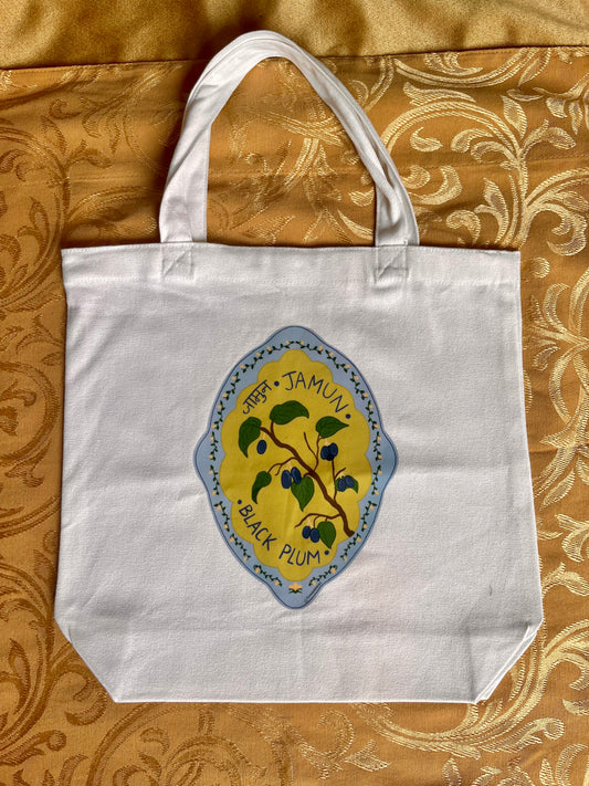 Small Black Plum Totebag